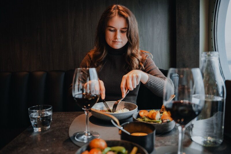 Dine on local Norwegian ingredients aboard Hurtigruten’s MS Trollfjord.