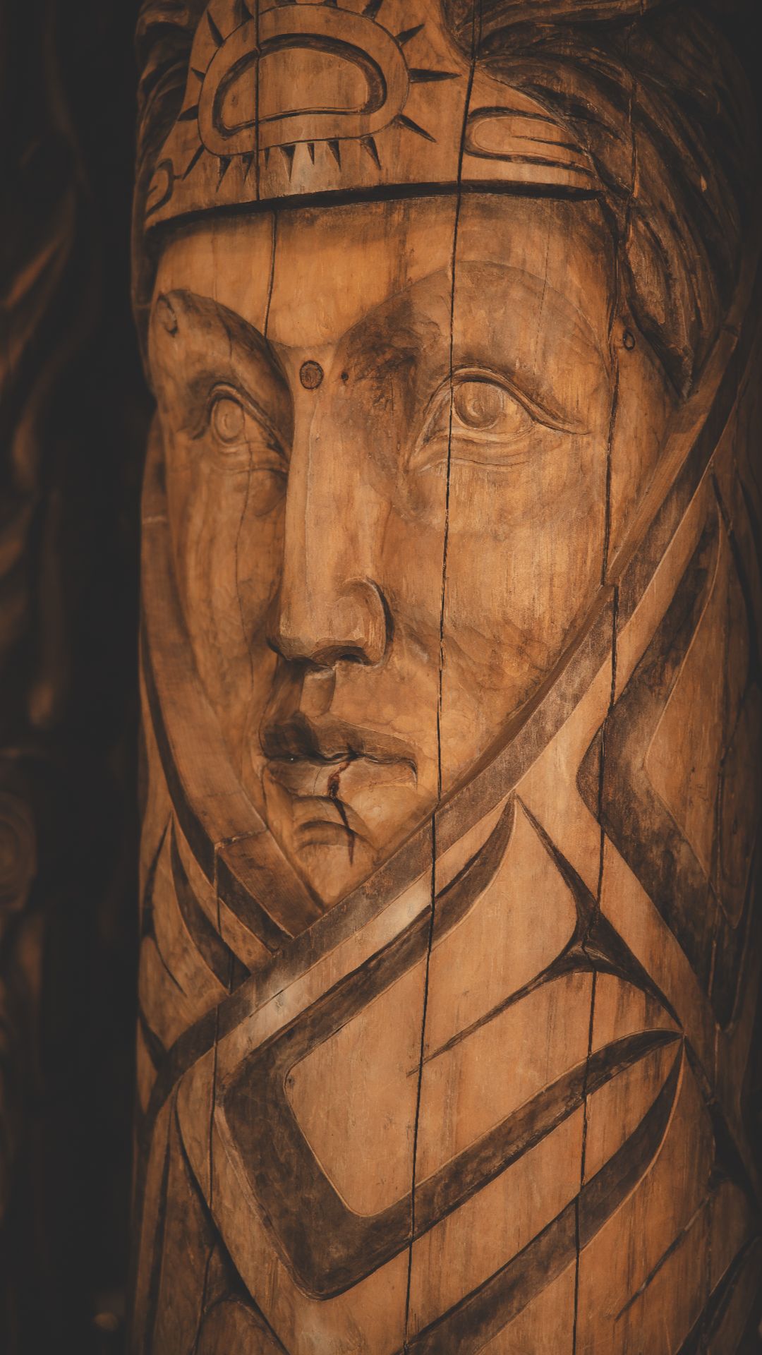 Traditional carvings at Wendake, Quebec City.